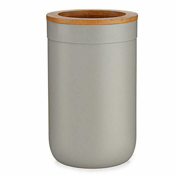 Toothbrush Holder Berilo Brown Grey Bamboo polypropylene 7,7 x 11,5 x 7,7 cm (6 Units)