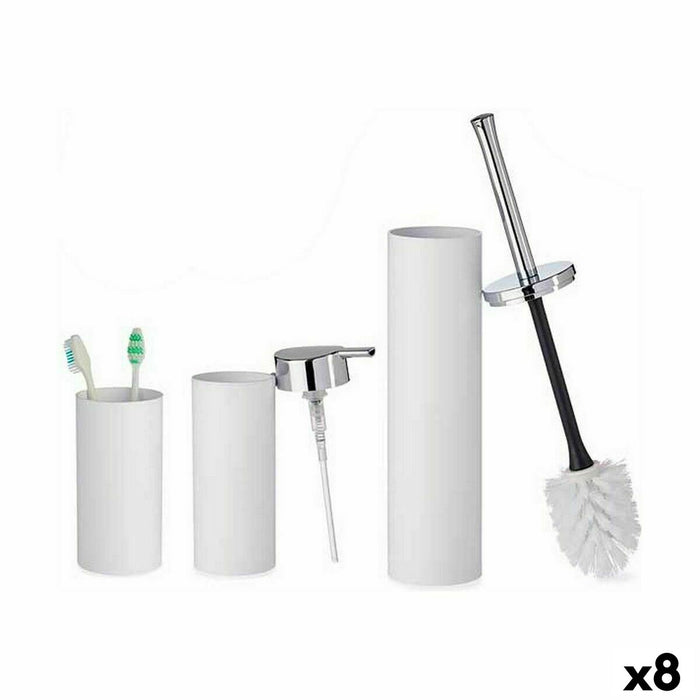 Bath Set Berilo White Plastic 16,5 x 8 x 32,5 cm (8 Units)
