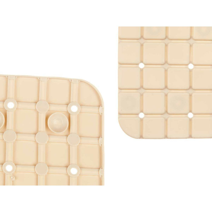 Non-slip Shower Mat Berilo Beige PVC 67,7 x 38,5 x 0,7 cm Frames (6 Units)