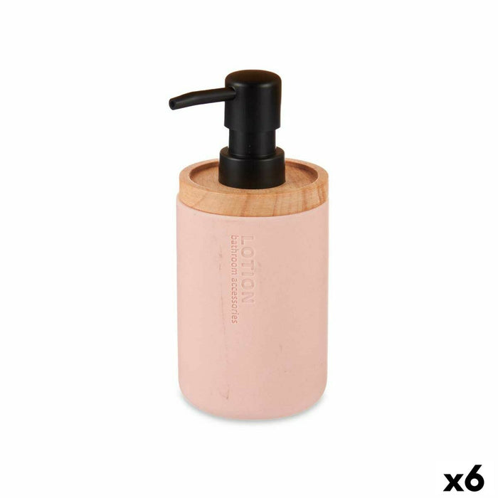 Soap Dispenser Berilo Pink Wood Resin Plastic 9,5 x 18,5 x 7,8 cm (6 Units)