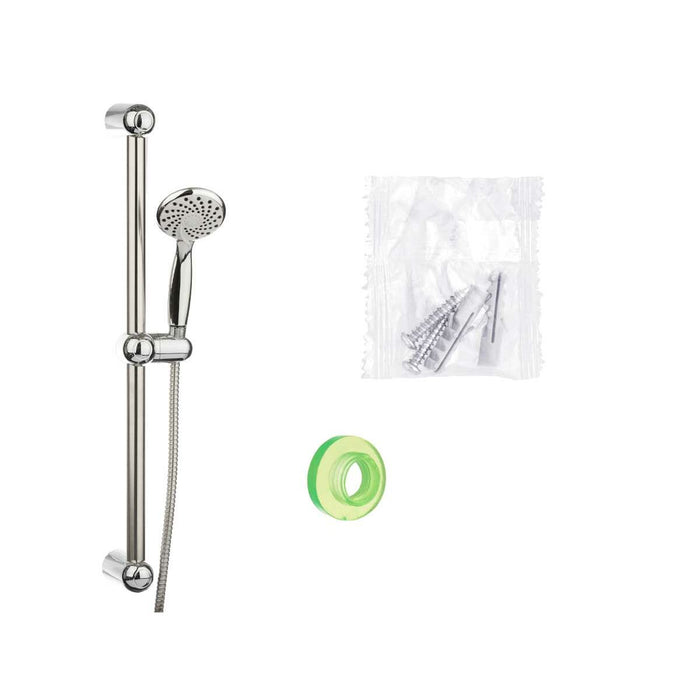Shower Set Berilo White Silver Metal 9,8 x 23,5 x 9,8 cm