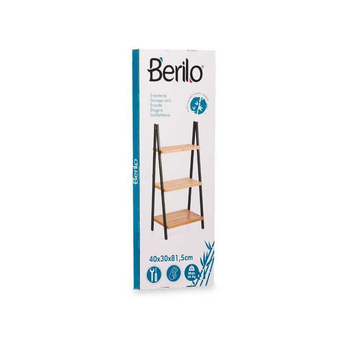 Bathroom Shelves Berilo Black Natural 40,3 x 81,5 x 30 cm