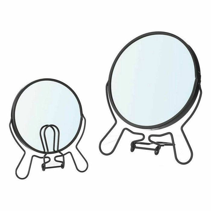 Magnifying Mirror Berilo Black Iron 13 x 15,3 x 1,5 cm (12 Units)