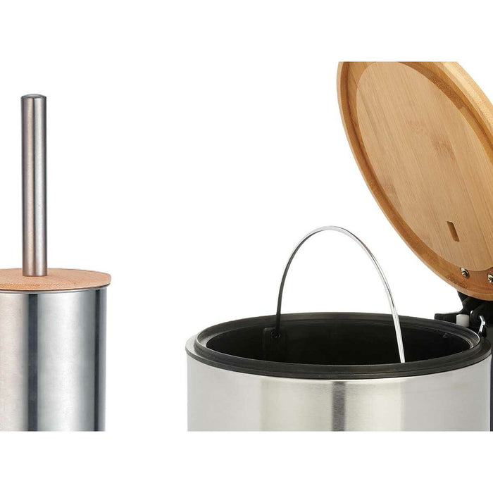 Bath Set Berilo Silver Bamboo Stainless steel polypropylene 25 x 28 x 20 cm 28,5 x 28 x 18 cm 2 Pieces (6 Units)