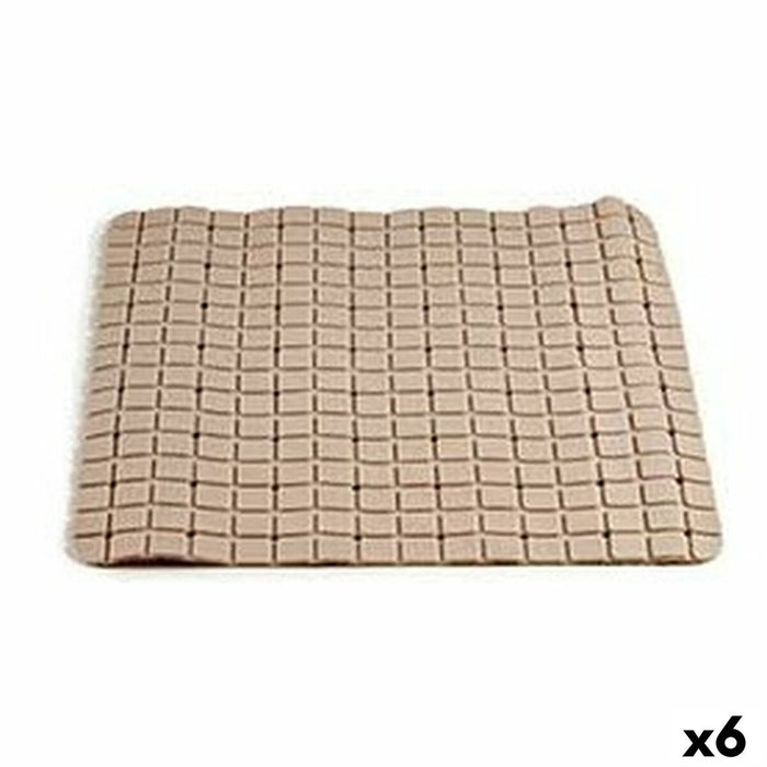 Bath rug Berilo Beige PVC 0,03 x 50 x 50 cm (6 Units)