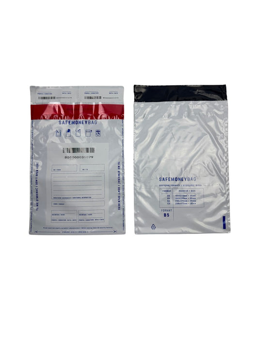 Bestpak SAFEMONEYBAG Safe deposit envelopes white B5 190mmx260mm+35mm 100 pieces