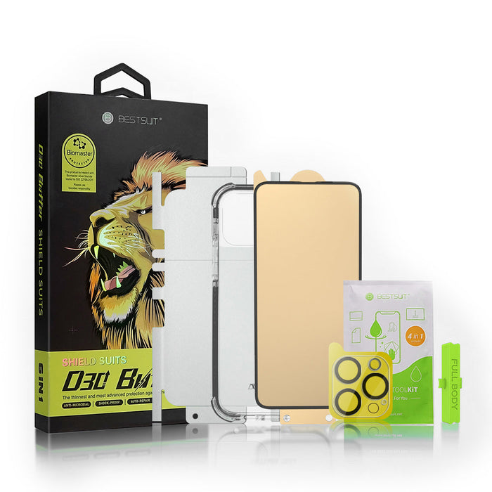 Bestsuit 6in1 set for iPhone 11 Pro Max case / flexi tempered glass / foil on the back / camera glass / cloths