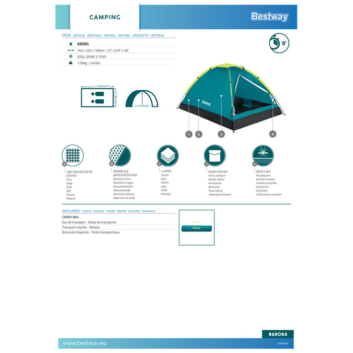 COOLDOME TENT 145X205X100CM BESTWAY 68084