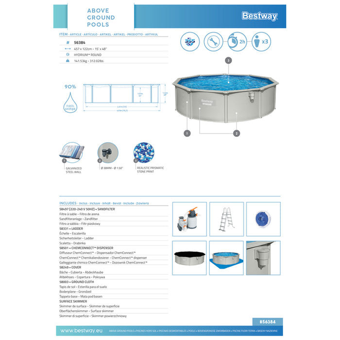 SWIMMING POOL F460X120CM HYDRIUM BESTWAY 56384