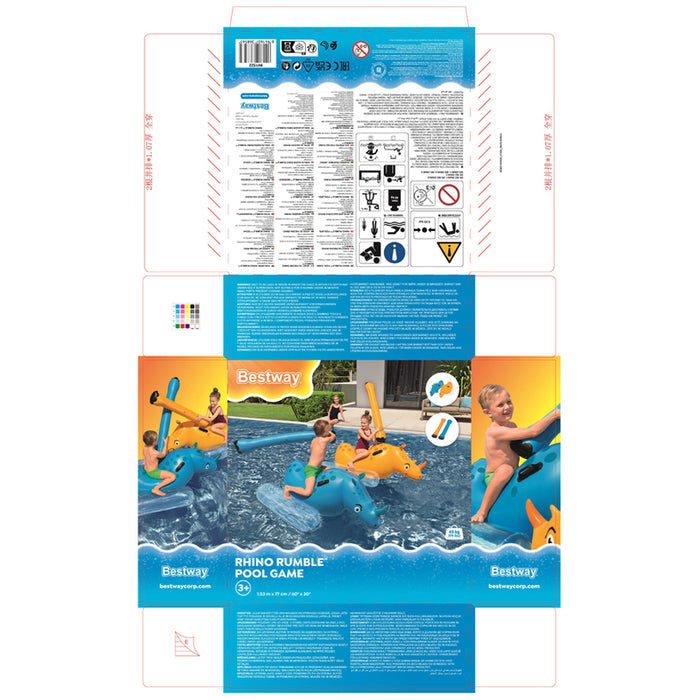 WATER GAME RHINO 153X77CM. BESTWAY 41522