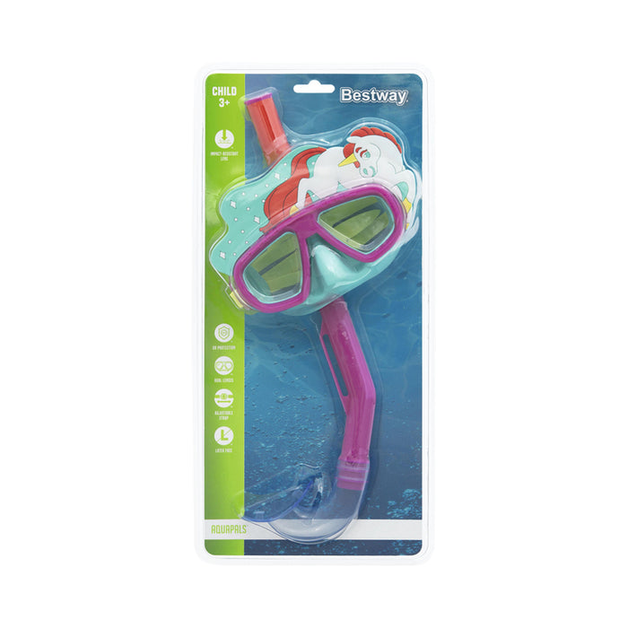 SWIMMING KIT SNORKEL AND GOGGLES AQUAPALS BESTWAY 24059