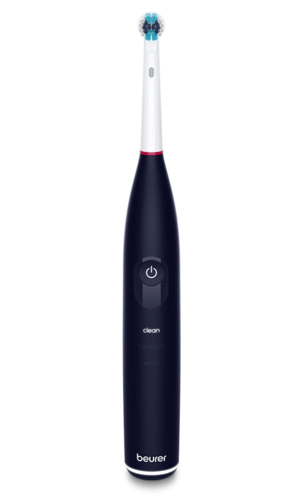 Beurer TB 50 Electric toothbrush; Integr. pressure sensor; 3 cleaning programs; 45 days Battery life; 2-min timer; Oscillating, pulsating, brushing technology; Incl. charger, USB cable with adapter, storage box & CBH; black