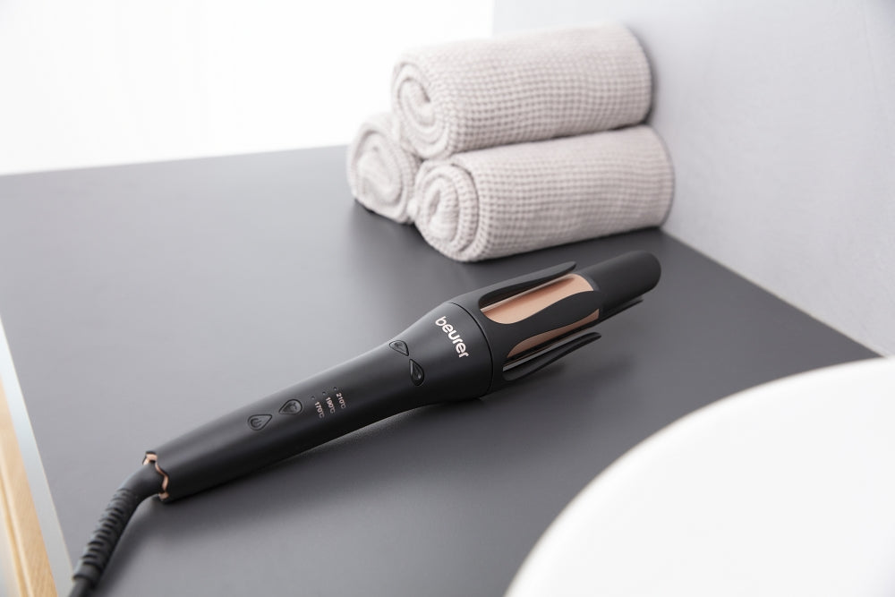 Beurer HT 75 Automatic Hair Curler, 4-way ion outlet, 3 temperature settings: 170, 190, 210°C, Ceramic and tourmaline-coated, Smart timer