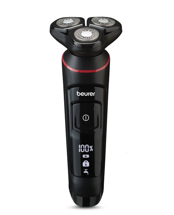 Beurer MN8X rotary shaver, 360° flexible shaver head, Magnetic fixation, LED display, Waterproof (IPX7), Quick-charge function  (10 min OT; 5 min CT), Incl. charger and storage station, protective cap and cleaning brush