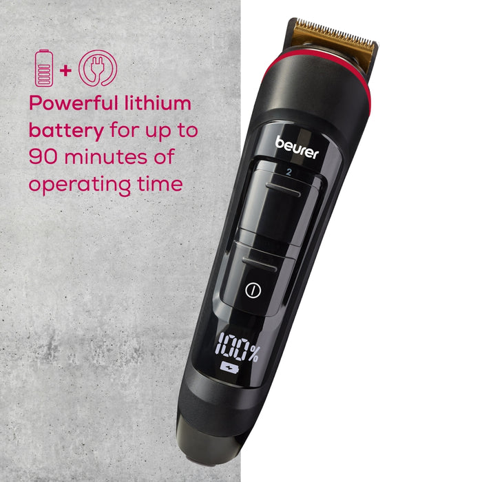 Beurer MN4X beard styler, 2 Attachments, slim titanium contour blade, Batter