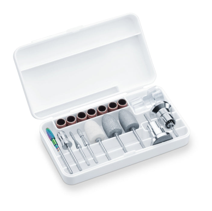 Beurer MP 200 Manicure/pedicure station - 3 functions in one device: Nail cutter, UV/LED lamp and nail dust extractor; up to 26,000 rpm; 9 high-quality attachments; For artificial nail modelling