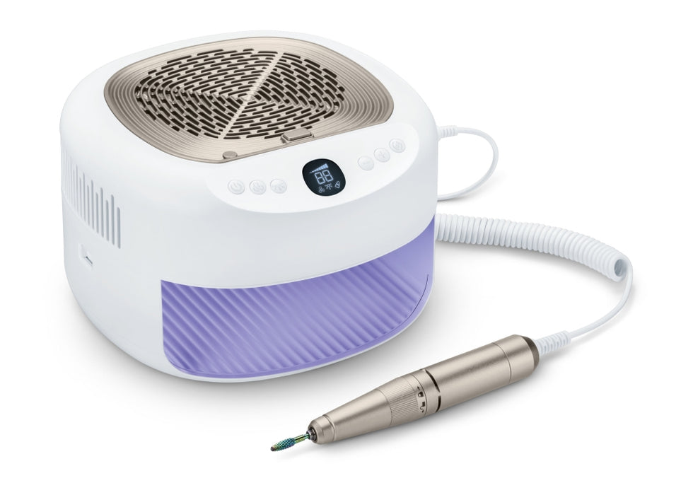 Beurer MP 200 Manicure/pedicure station - 3 functions in one device: Nail cutter, UV/LED lamp and nail dust extractor; up to 26,000 rpm; 9 high-quality attachments; For artificial nail modelling