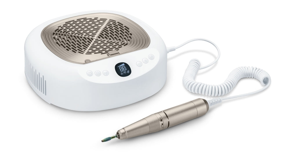 Beurer MP 200 Manicure/pedicure station - 3 functions in one device: Nail cutter, UV/LED lamp and nail dust extractor; up to 26,000 rpm; 9 high-quality attachments; For artificial nail modelling