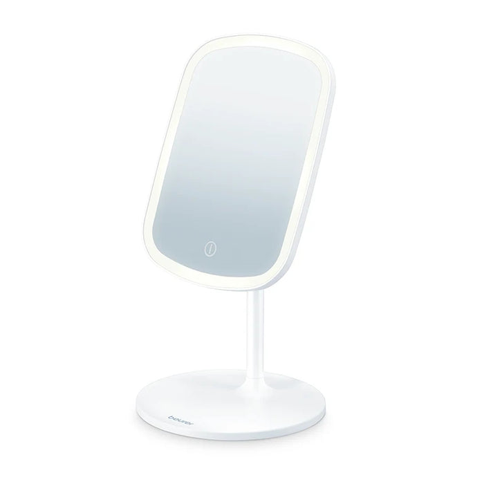 Beurer BS 47 Illuminated cosmetics mirror with practical magnetic holder, touch-sensor, 3 different light options, 3 adjustable light intensities, Extra-large mirror surface - 21 cm, Bright LED light with 33 LEDs
