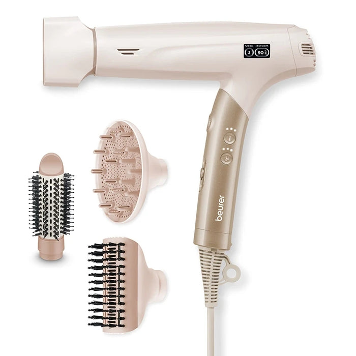 Beurer HC 150 FusionDry Pro Hair dryer + Beurer BS 47 Illuminated cosmetics mirror with practical magnetic holder