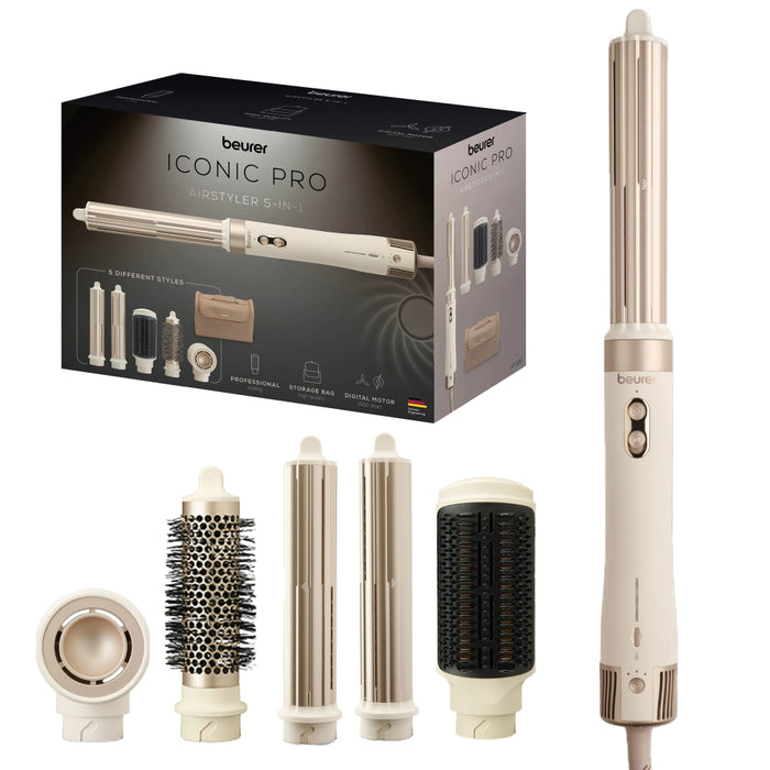 Beurer HT 100 Multistyler, Airstyler 5-in-1, Ceramic-tourmaline coating; Quiet up to 75 dB ; x 3 blower & temperature settings; storage bag & heat protection glove