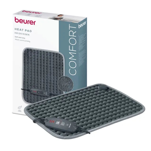 Beurer HK SE Cosy and soft heat pad;  3 temperature settings, automatic switch off after 90 min; washable on 30°; Gray