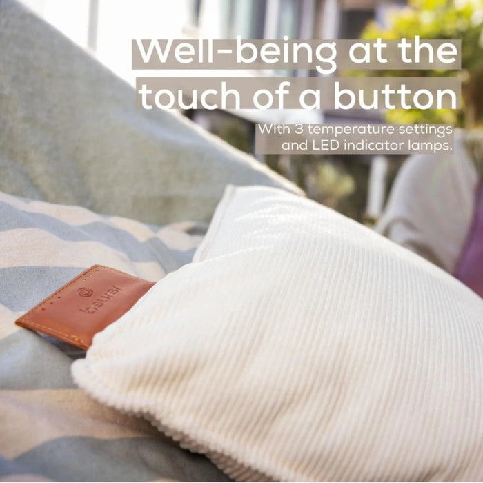 Beurer HK 77 Heaty cashmere-creme; lithium-ion battery; Soft velvet cushion cover machine-washable at 30°C; 3 temperature settings; Fast heating; BSS; 45(L)x45(W) cm