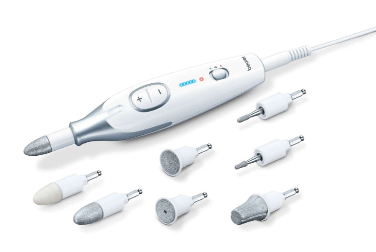 Beurer MP 42 Manicure / pedicure set; 7 attachments; adjustable speed; left/right rotation; LED light; storage case