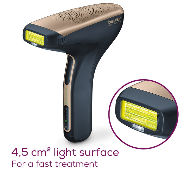Beurer IPL 8800 Velvet Skin Pro Hair-remover, battery powered, Auto flash, 4.5 cm2, 1 attachment 2 cm2, 600 000 pulses, safe skin sensor, UV filter, 6 energy levels, black