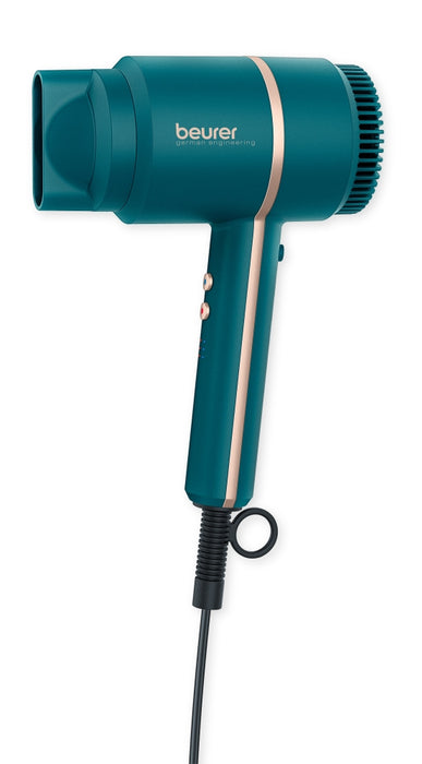 Beurer HC 35 Ocean Compact hair dryer, 2000 W, nozzle attachment, Ion function, LED display, 3 heat settings, 3 blower settings, cold air, overheating protection, Bag