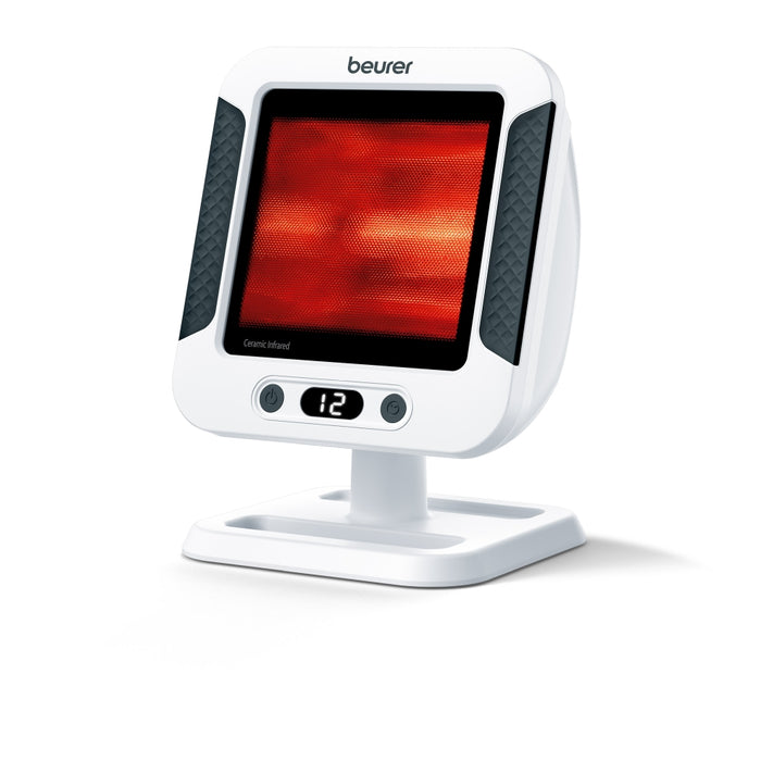 Beurer IL 60 infrared heat lamp, For colds and muscle tension,  SCHOTT NEXTREMA glass-ceramic cover lens, UV blocker, Adjustable shade from 0-40 degrees, 300W, electronic timer, Medical device