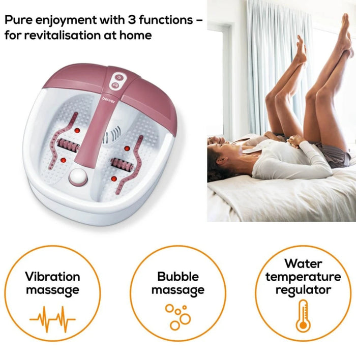 Beurer FB 35 Foot spa with aromatherapy, Foot spa with pedicure, temperature control, massage & magnetic field application; 3 attachments; 3 functions