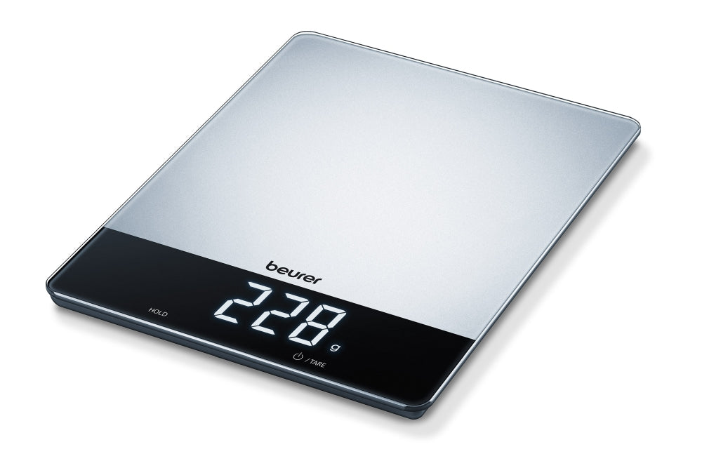 Beurer KS 34 XL kitchen scale; Stainless steel weighing surface; Magic LED; 15 kg / 1 g