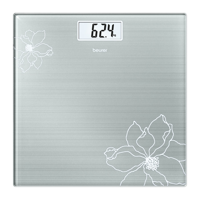 Beurer GS 10 Glass bathroom scale Gray; Automatic switch-off, overload indicator; 180 kg / 100 g