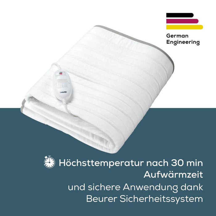 Beurer TS 17 Heated Underblanket ; Attachemnt to the mattress; Breathable; 3 temperature settings;washable on 30°;150(L)x80(W) cm