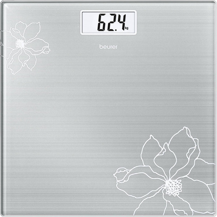 Beurer GS 10 Glass bathroom scale Gray; Automatic switch-off, overload indicator; 180 kg / 100 g