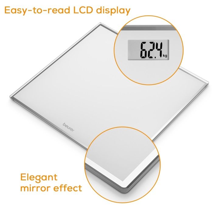 Beurer GS 120 Kompakt Glass bathroom scale  black; Automatic switch-off, overload indicator; 150 kg / 100 g