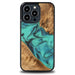 Bewood Unique Turquoise iPhone 13 Pro Wood and Resin Case - Turquoise Black - Cell phone cases and covers<<<HurtelXML
