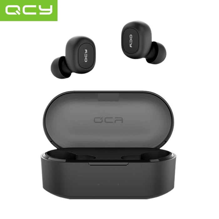 Wireless Bluetooth 5.0 Headset with 2 Microphones QCY T2C-RX TWS, 3D Stereo, Power Bank Case