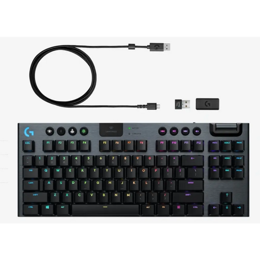Безжична геймърска механична клавиатура Logitech G915 TKL Black Lightsync RGB GL Linear суичове - Gaming