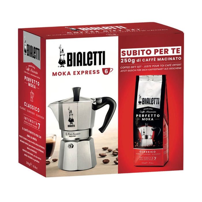 COFFEE MAKER SET 6 HOURS. BIALETTI + GRAY COFFEE, 6 CUPS, 36 yrs