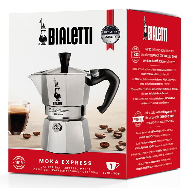 Bialetti Moka Express Moka pot 0.06 L Aluminium, Black