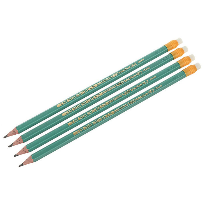 PENCIL WITH ERASER EVOLUTION 4 PCS. BIC