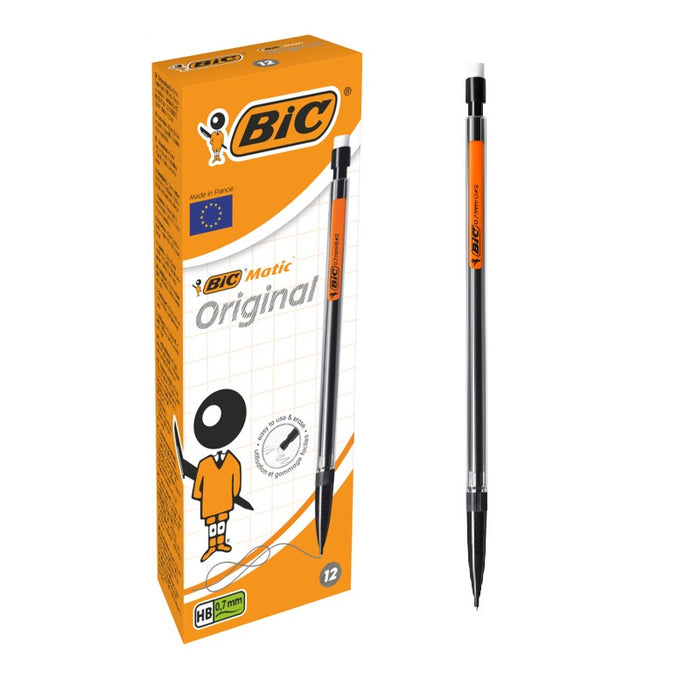 AUTOMATIC PENCIL WITH RUBBER 0.7 MM 12 BIC