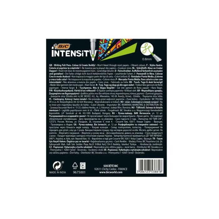 COLOR PENS INTENSITY MEDIUM MIX 12 BIC