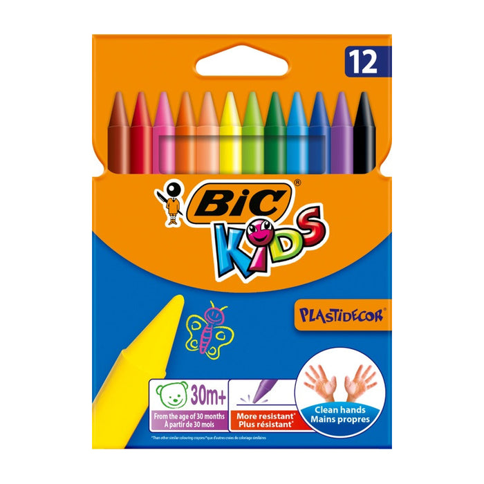 OIL PASTELS 12 COLORS PLASTIDECOR BIC