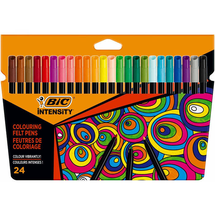Set of Felt Tip Pens Bic 978035 Black Multicolour 24 Pieces