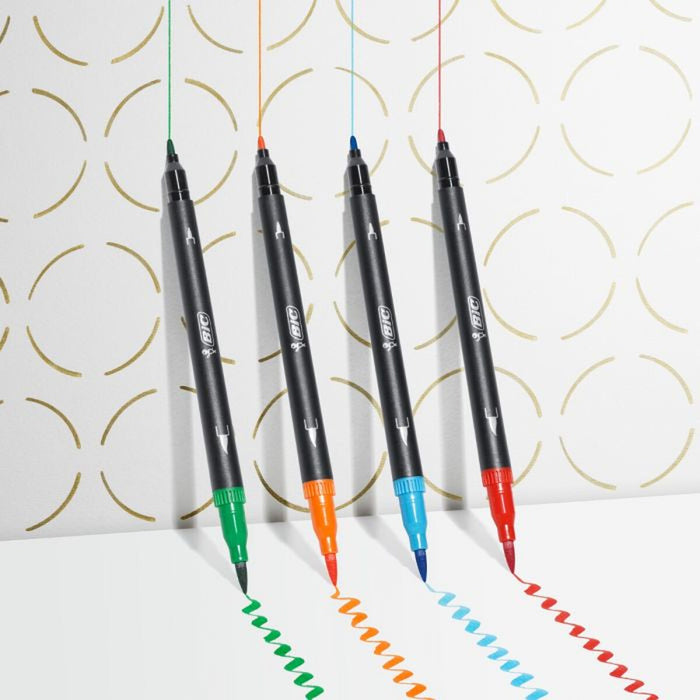 Set of Felt Tip Pens Bic Intensity Dual Tip Multicolour 6 Pieces