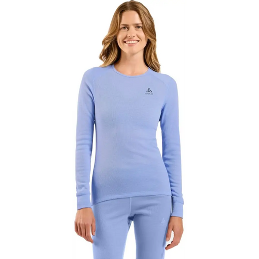 Bielizna termoaktywna z długim rękawem Odlo BL TOP crew neck l/s ACTIVE WARM roz. S Niebiesko-szara - Thermoactive