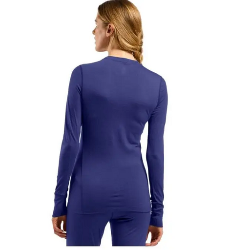 Bielizna termoaktywna z długim rękawem Odlo BL TOP crew neck l/s MERINO 200 roz. S Niebieska - Thermoactive